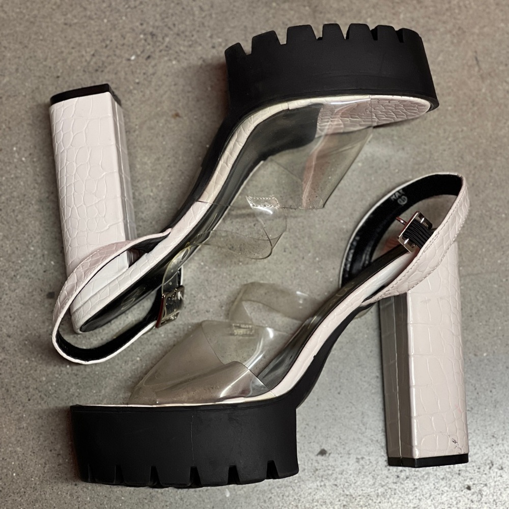 Black and White Women's Platform Heels